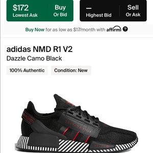 NMD R1 V2 ‘DAZZLE Pack - Core Black’ mens size 10